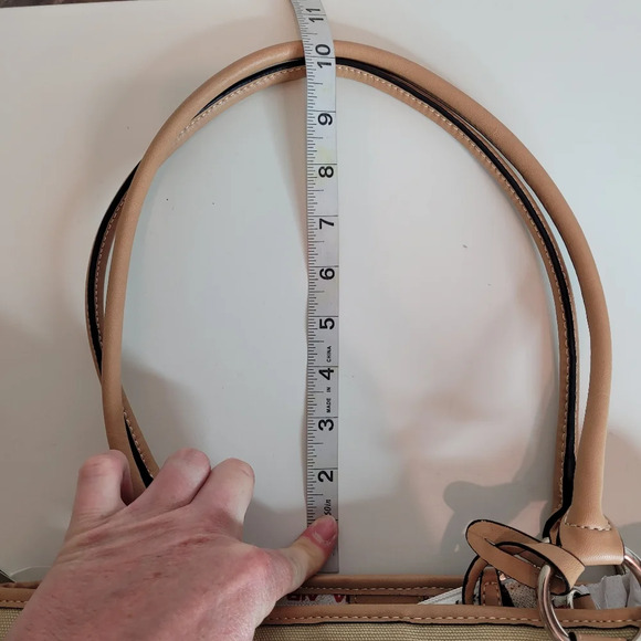 Giani Bernini Khaki Tan Canvas Shoulder Tote Hand Bag NEW with Tags - Picture 12 of 14